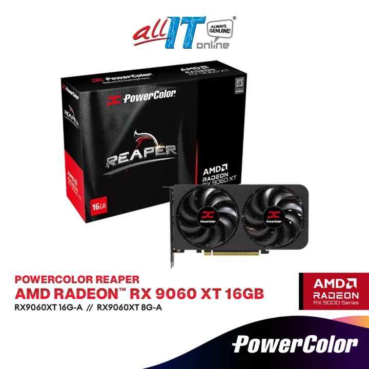 PowerColor Reaper AMD Radeon RX 9060 XT 16GB / 8GB GDDR6 Graphics Card | RX9060XT 16G-A / RX9060XT 8G-A | Lazada Malaysia