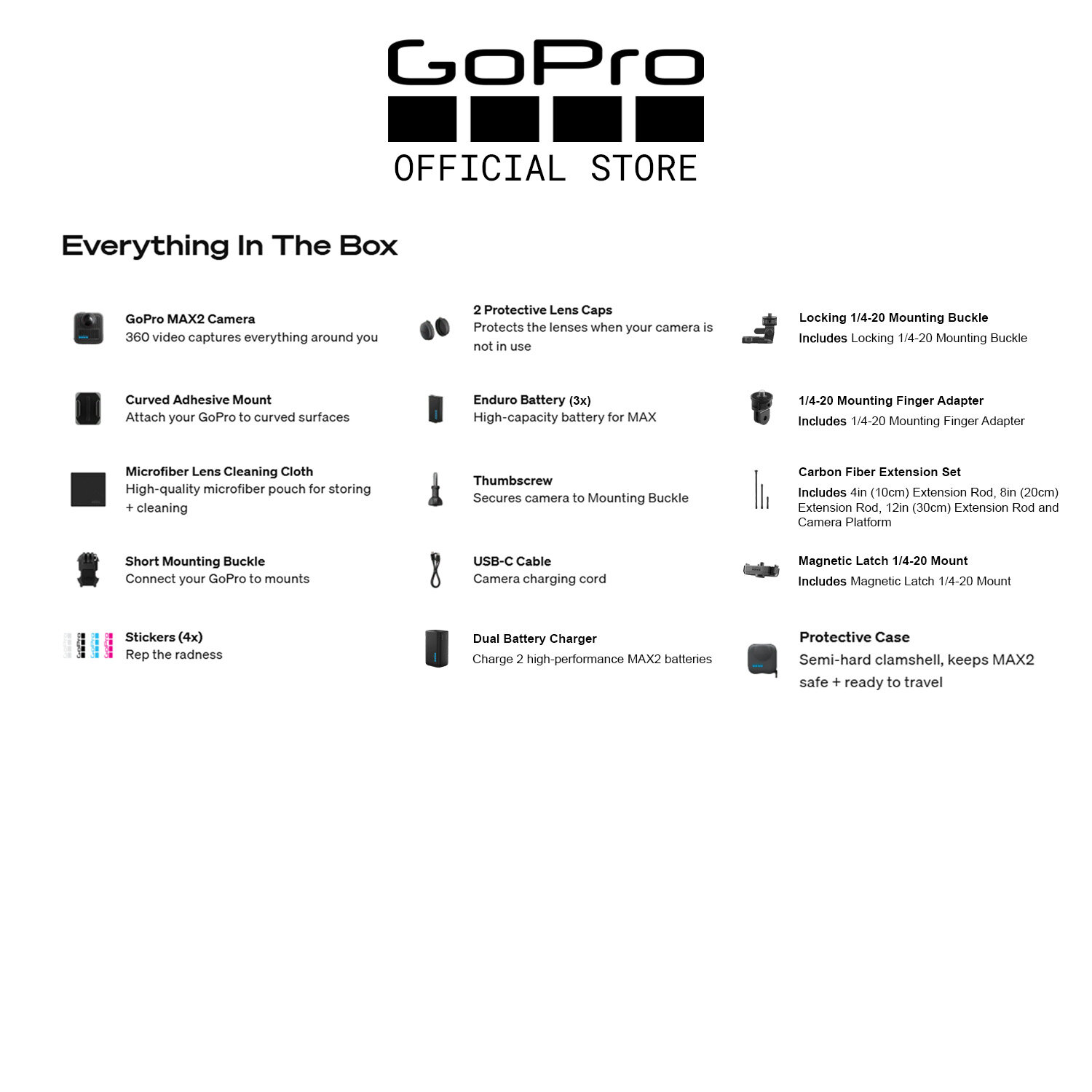GoPro Max 2 Team Sport Bundle - 360 Camera True 8K 360 Video Replaceable Lenses Super Slow Motion Max HyperSmooth Waterproof Object Tracking