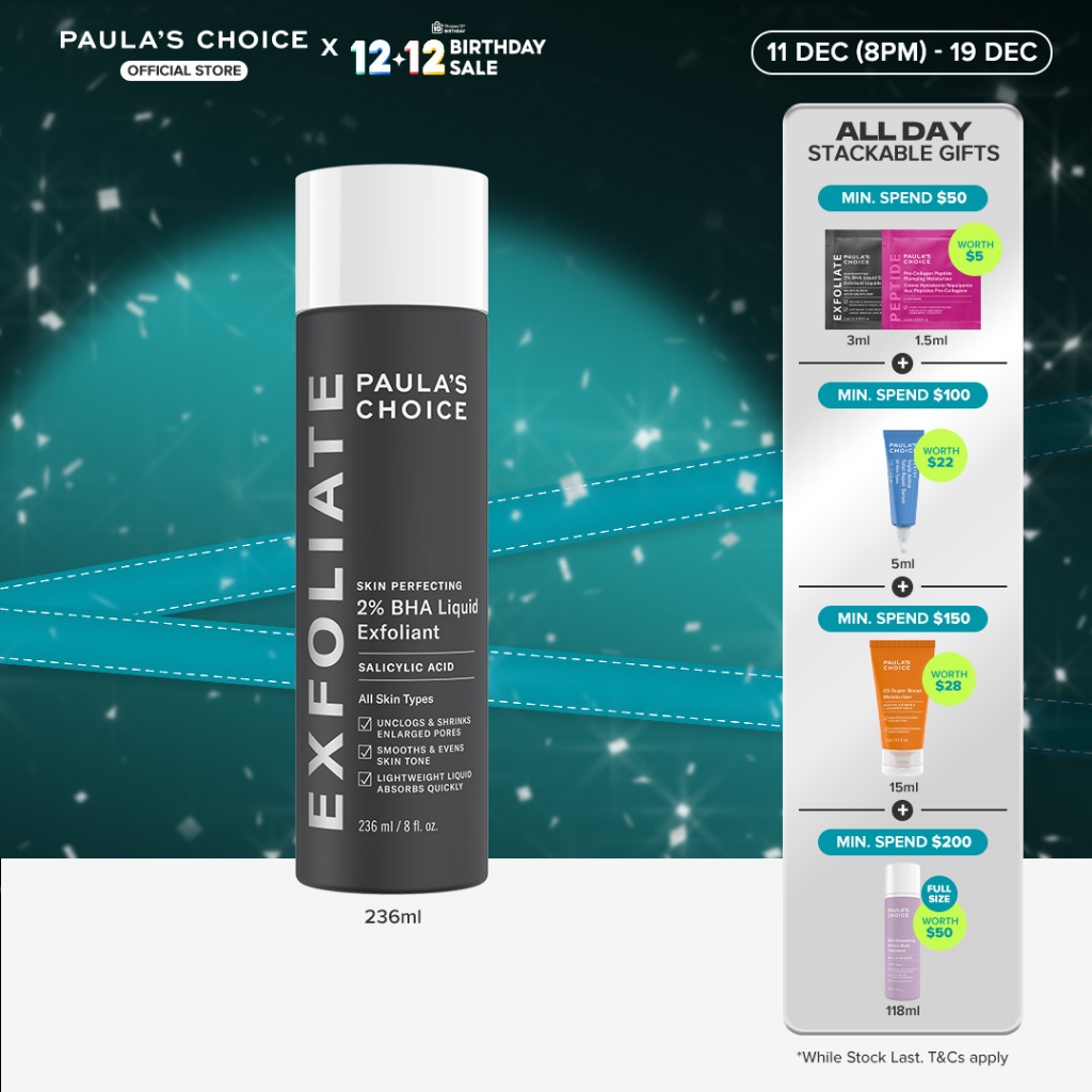 Paulas Choice Skin Perfecting 2% BHA Salicylic Acid Leave-On Exfoliant - Reduces Blackheads Unclogs Pores Brightening