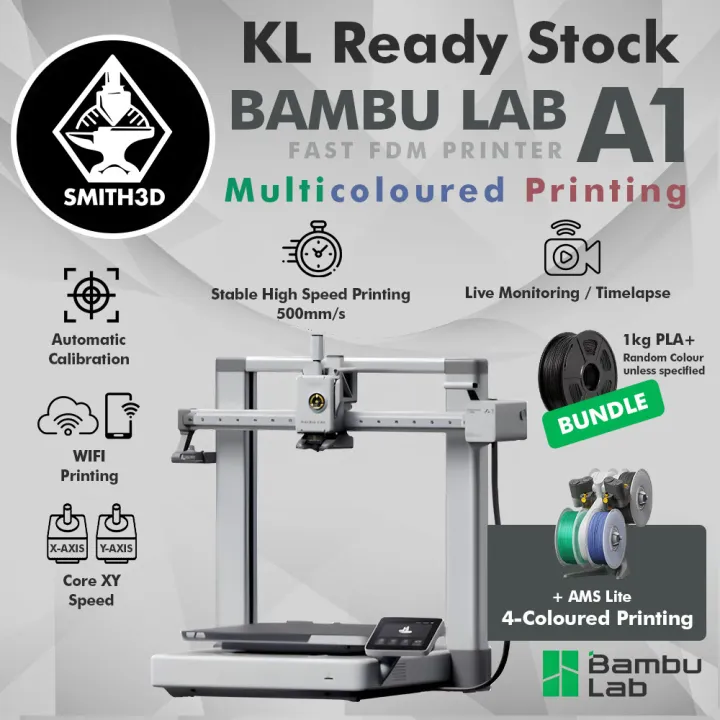 Bambu Lab A1 Series, A1 | A1 Mini AMS Lite Combo, Core XY Speed 3D Printer Multicolor Printing Stable High Speed Printer | Lazada Malaysia