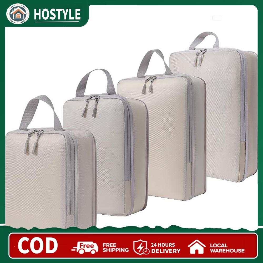 【NEW】 Premium 4 Set Compression Packing Cubes for Travel Luggage and Toiletry Bags in Durable Material