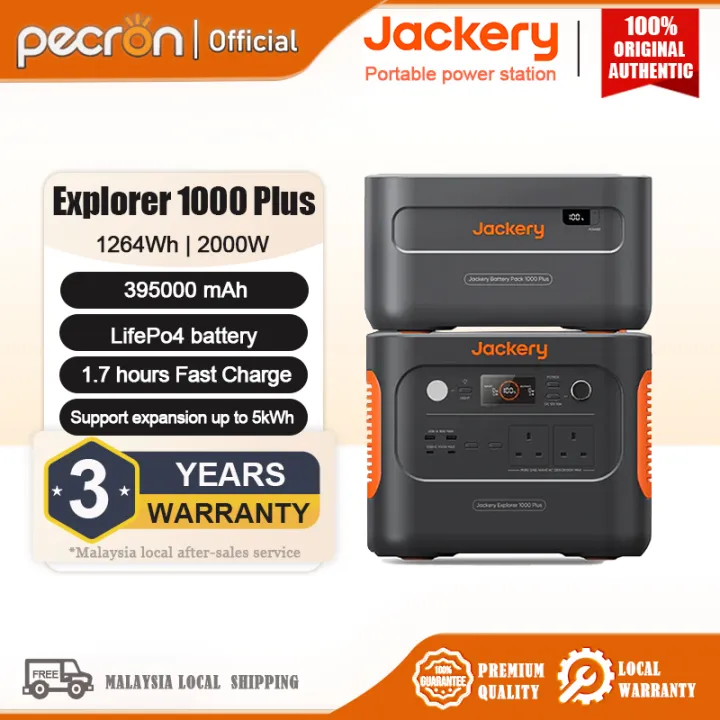 Jackery Explorer 1000 Plus 1264Wh/395000mAh/2000W Portable Power Station Solar Generator LiFePO4 Battery Expandable to 5kWh | Lazada Malaysia