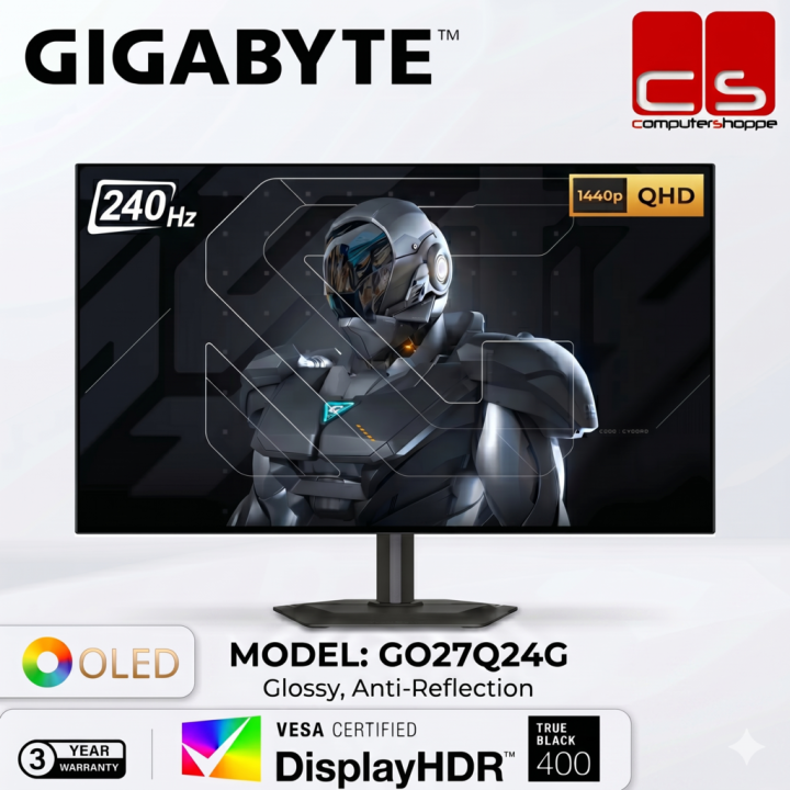 GIGABYTE GO27Q24G Gaming Monitor WOLED 2560 x 1440 (QHD) | 240Hz | 0.03ms GTG | Glossy, Anti-Reflection | VESA DisplayHDR True Black 400 | Lazada Malaysia