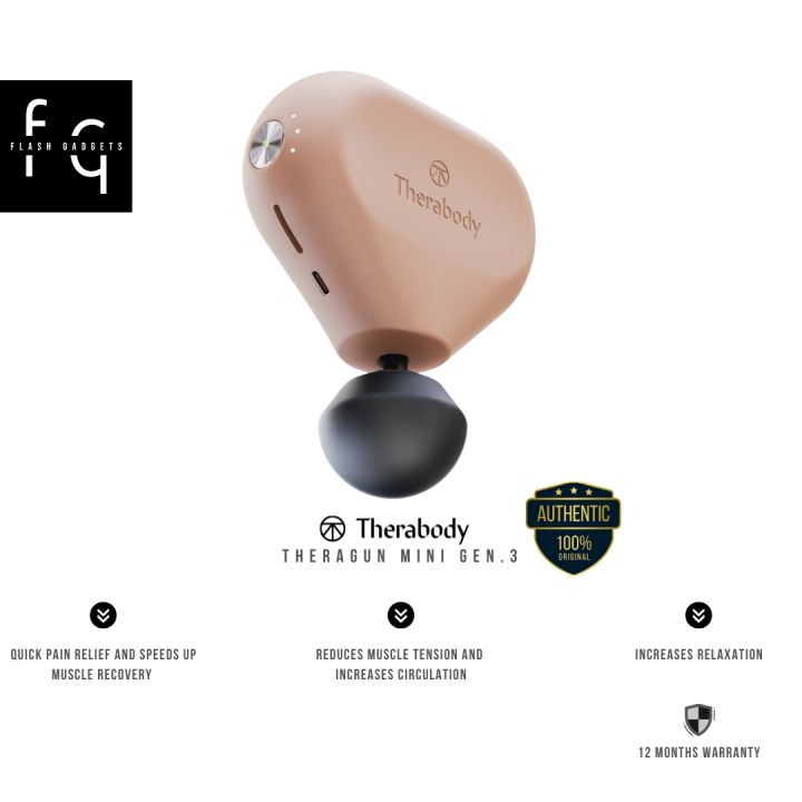 Theragun Mini 3rd Generation Portable Massage Gun for On-The-Go Treatment | 1 Year Therabody Malaysia Warranty | Lazada Malaysia