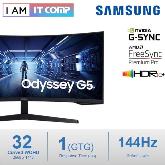 SAMSUNG Odyssey G5 32 Inch LC32G55TQWEXXM WQHD(2560X1440) , Curved , 1MS , 144Hz , AMD FreeSync Premium Gaming Monitor ( LC32G55TQ ) | Lazada Malaysia