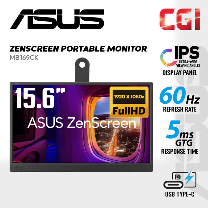 Asus 15.6" Zenscreen MB169CK IPS FHD 60Hz 5ms 360° Kickstand Dual USB-C Ultraslim Portable Monitor | Lazada Malaysia