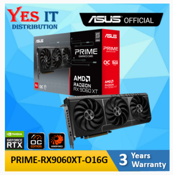 ASUS Prime Radeon™ RX 9060 XT 16GB GDDR6 OC Edition / PCI Express 5.0 | Shopee Malaysia