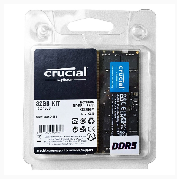 Crucial 32GB (2x16GB) DDR5 5600MHz 262-Pin SO-DIMM RAM Laptop Memory Kit, CT2K16G56C46S5 | Shopee Malaysia