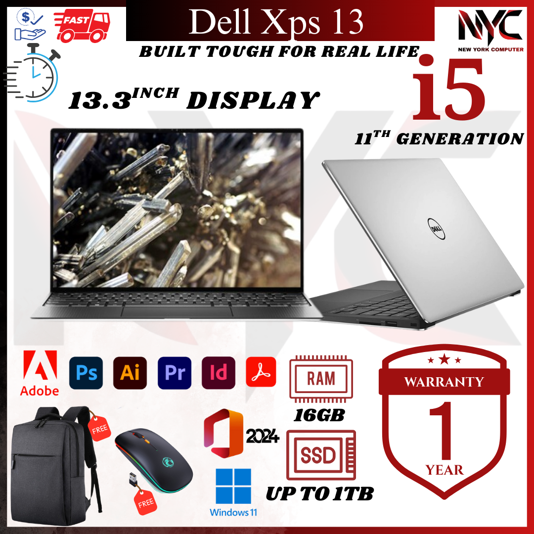 Dell XPS | 13 i7/i5 | 16GB RAM 1TB SSD | 13.3" FHD | Ultrabook Laptop | Win11 | 1 Year Warranty