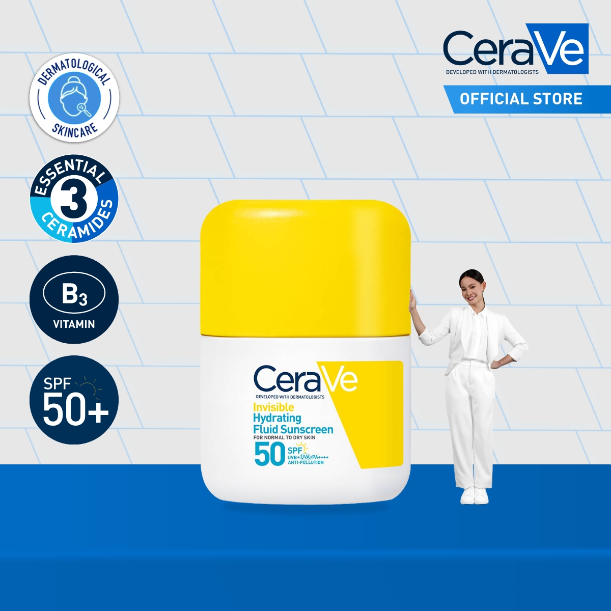 CeraVe Invisible Hydrating Fluid Sunscreen SPF 50 50 ml