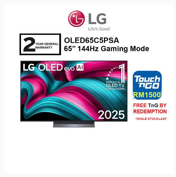 LG 65'' / 55'' OLED65C5PSA / OLED55C5PSA OLED evo AI TV C5 144Hz Gaming Mode Dolby Vision & HDR10 4K UHD (2025) FREE TNG | Shopee Malaysia
