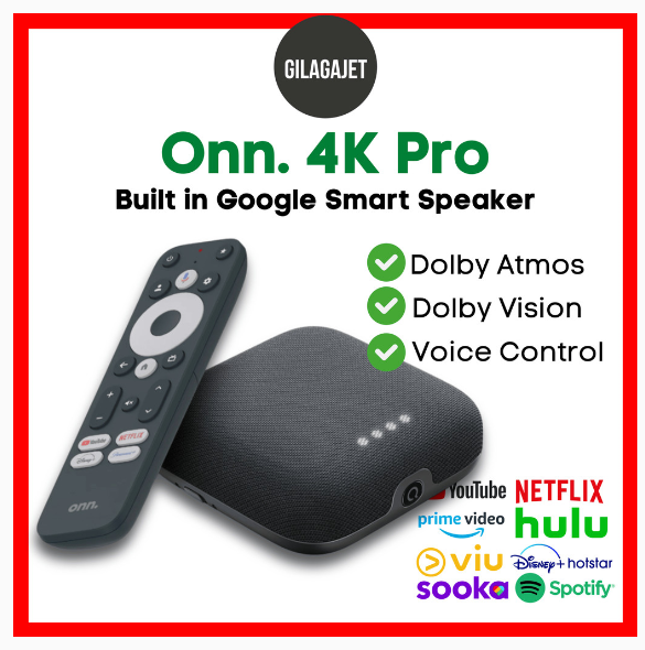 ONN 4K Pro | Built in Google Assistant Smart Speaker Mic Hands Free Voice Control Smart Hub Speaker | Shopee Malaysia