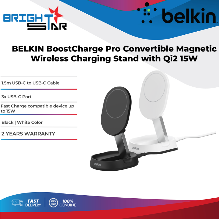 BELKIN BoostCharge Pro Convertible Magnetic Wireless Charging Stand with Qi2 15W | Lazada Malaysia