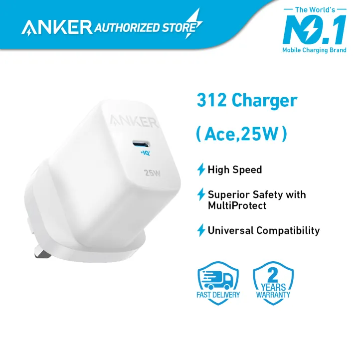 Anker 312 Charger 25W Ace Foldable PPS Fast Charger Smart Phone Black & White | Lazada Malaysia