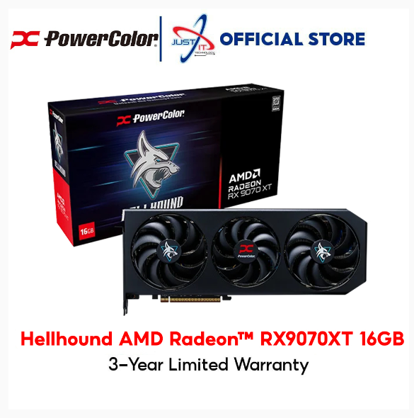 POWERCOLOR Hellhound AMD Radeon RX 9070 XT GAMING OC 16GB GDDR6 GRAPHICS CARD ( RX9070XT 16G-L/OC ) | Shopee Malaysia