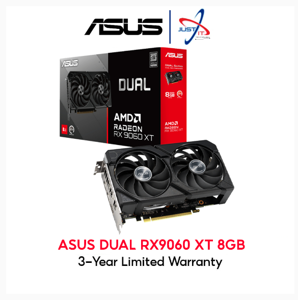 ASUS AMD RX 9060 XT DUAL 8GB / 16GB DDR6 GRAPHICS CARD ( DUAL-RX9060XT-8G / DUAL-RX9060XT-16G ) | Shopee Malaysia
