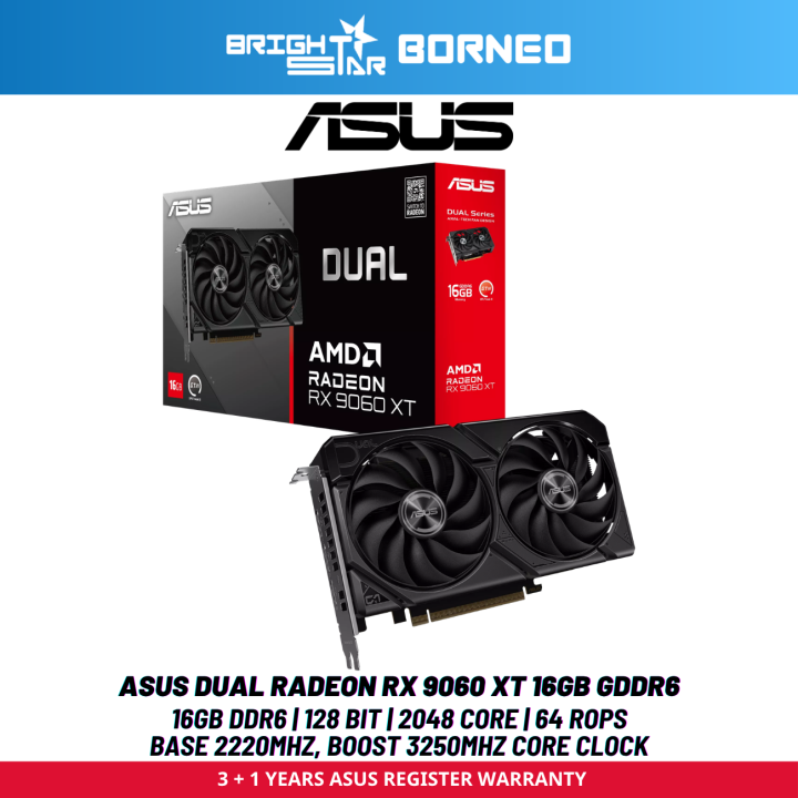 ASUS Dual Radeon RX 9060 XT 16GB GDDR6 Graphic Card | Lazada Malaysia