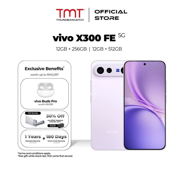 vivo X300 FE 5G Smartphone (12GB RAM + 256GB / 512GB ROM) | Lazada Malaysia