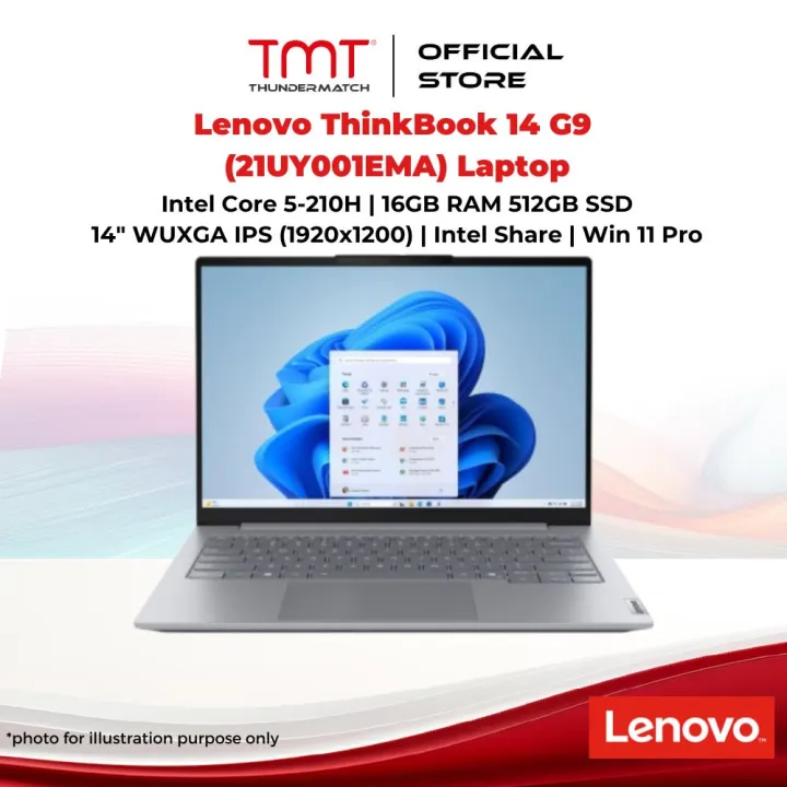 Lenovo ThinkBook 14 G9 (21UY001EMA) Laptop | Intel Core 5-210H | 16GB RAM 512GB SSD | 14" WUXGA IPS (1920x1200) | Intel Share | Win 11 Pro | 1yr Warranty GDT | Lazada Malaysia