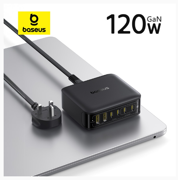 Baseus EnerFill 120W 4C+2U Desktop Charging Station Fast Charger | Shopee Malaysia