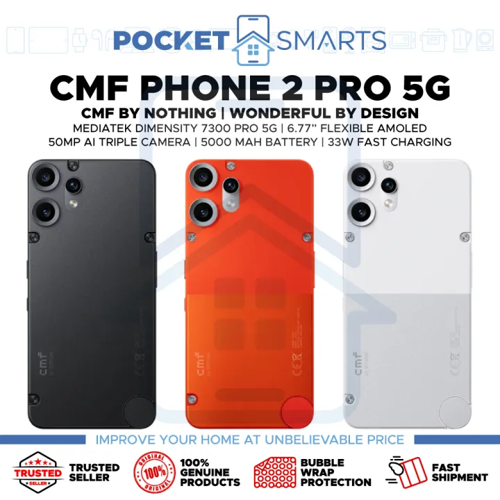 [Malaysia Set] CMF Phone 2 Pro 5G (256GB ROM | 8GB RAM) 1 Year Nothing Malaysia Warranty | Lazada Malaysia
