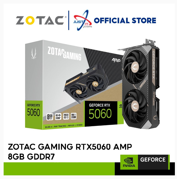 ZOTAC GeForce RTX 5060 AMP 8GB GDDR7 GRAPHICS CARD ( ZT-B50600F-10M ) | Shopee Malaysia