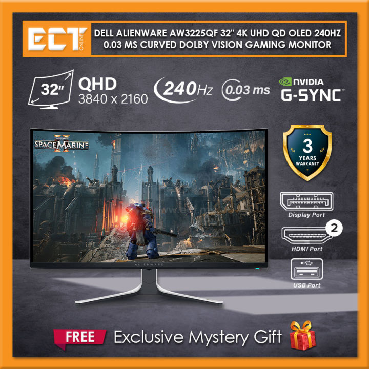 Dell Alienware AW3225QF 32" 4K UHD QD OLED 3840 x 2160 240Hz 0.03 ms Response Rate Curved Dolby Vision Gaming Monitor | Lazada Malaysia