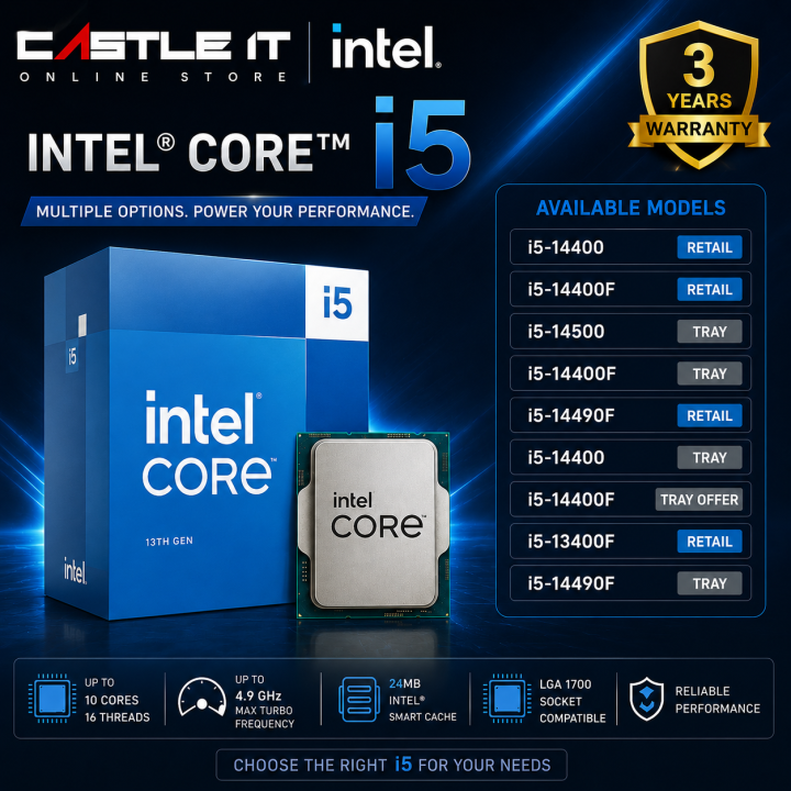 Intel Core i5 14th Gen 14500 14490F 14400 14400F 13400 13400F LGA1700 Processor | Lazada Malaysia