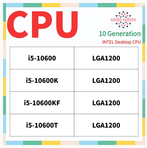 i5-10600 i5-10600K i5-10600KF i5-10600T 10th generation INTEL Core Desktop CPU LGA1200 | Shopee Malaysia