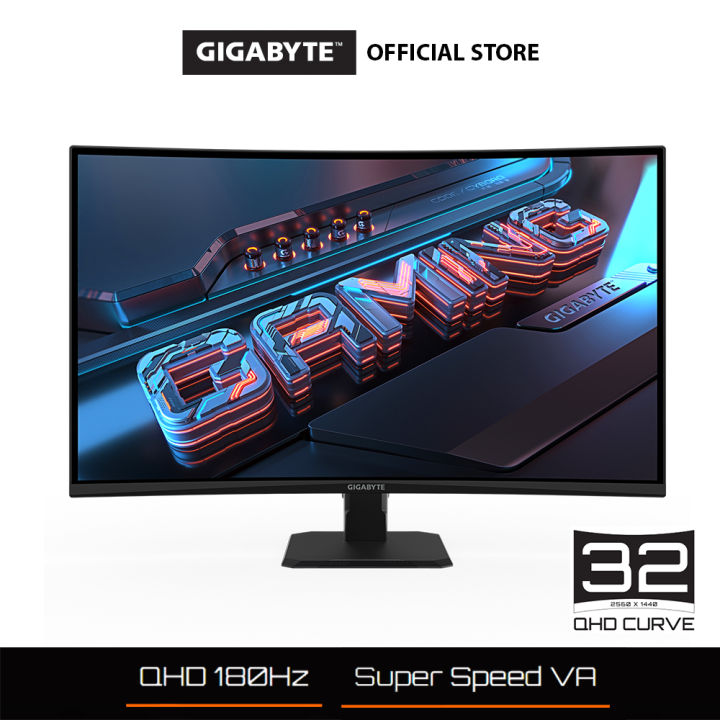 Gigabyte GS32QCA 32' Quad HD Curved VA Gaming Monitor 2K QHD HDR Ready 1440p (165Hz, 1ms, 1500R) | Lazada Malaysia