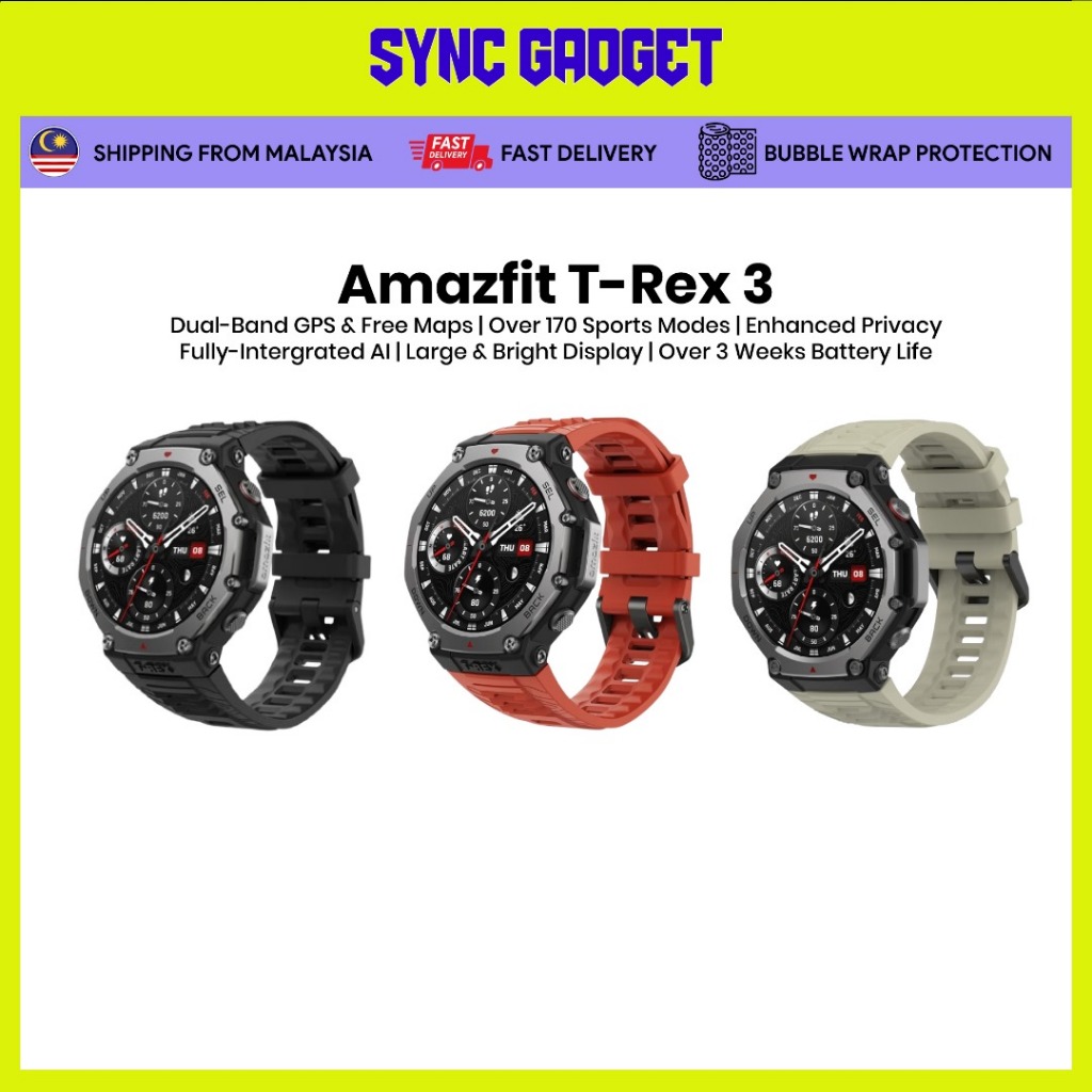 (FREE GIFT) AMAZFIT T-Rex 3 T REX 3 Smart Watch | Built for Adventure