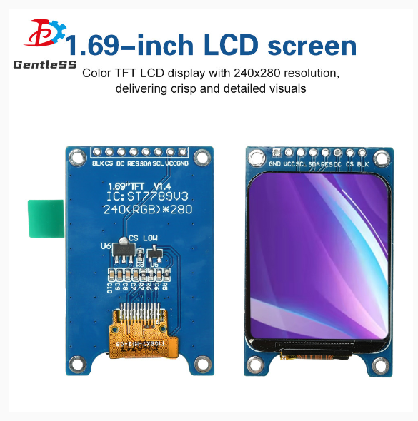 1.69-Inch TFT LCD ST7789 Display 240x280 SPI Color Blue Board Module 8Pin | Shopee Malaysia