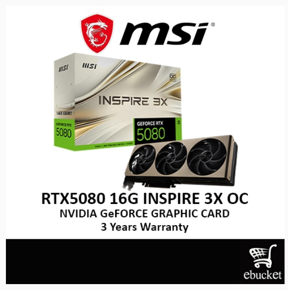 MSI GeForce RTX 5080 16G INSRIRE 3X OC NVIDIA GRAPHIC CARD | Shopee Malaysia