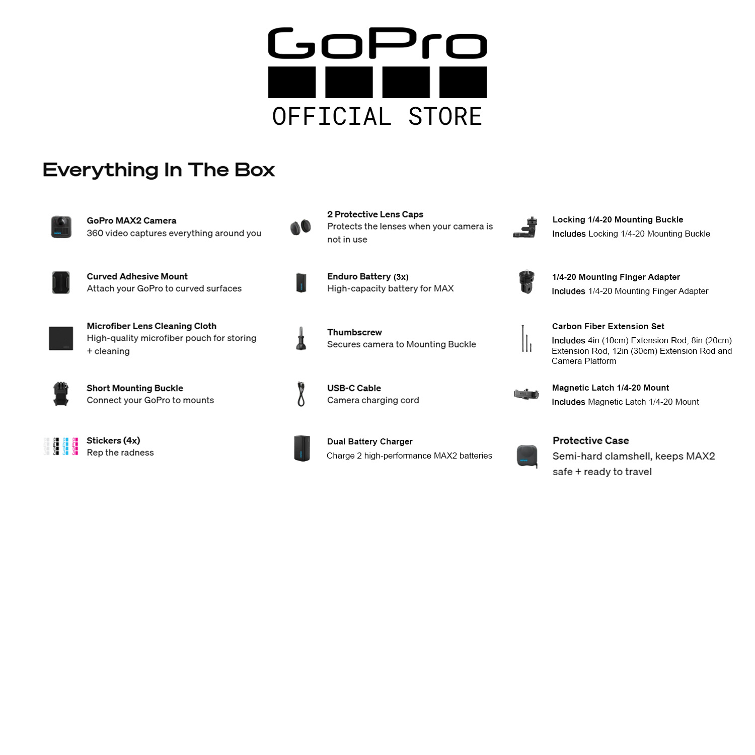 GoPro Max 2 Team Sport Bundle - 360 Camera True 8K 360 Video Replaceable Lenses Super Slow Motion Max HyperSmooth Waterproof Object Tracking