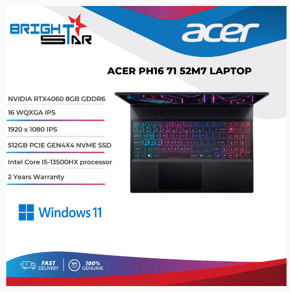 ACER Predator Helios Neo 16 PHN16-71-52M7 Gaming Laptop (16" WUXGA IPS 165Hz/i5-13500HX/8GB/512GB/RTX 4060/Win11) | Shopee Malaysia