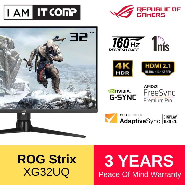 ASUS ROG Strix XG32UQ HDMI 2.1 Gaming Monitor — 32”, 4K UHD (3840 x 2160),Fast IPS, 160 Hz (OC), 1 ms GTG | Lazada Malaysia