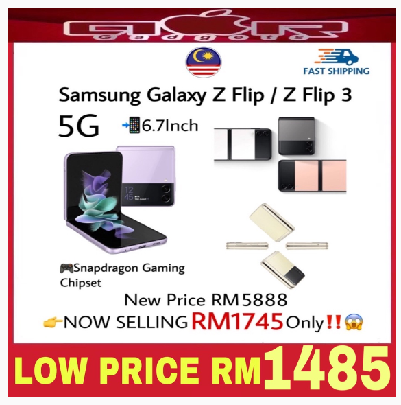 🥇Samsung Galaxy Z Flip 3 5G 8+256GB / Z Flip 8+256GB 6.7"Inch Dynamic AMOLED 2X 120Hz HDR10+ 1200nits Snapdragon 888 5G | Shopee Malaysia