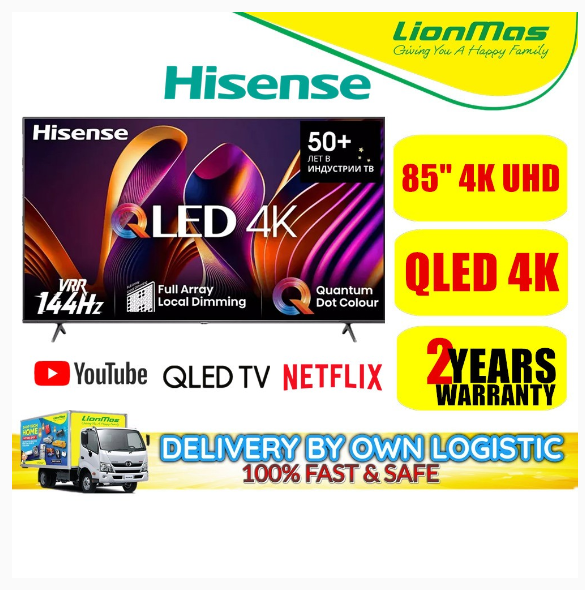 Hisense 85" QLED 4K Smart Google TV 85E7N | Shopee Malaysia