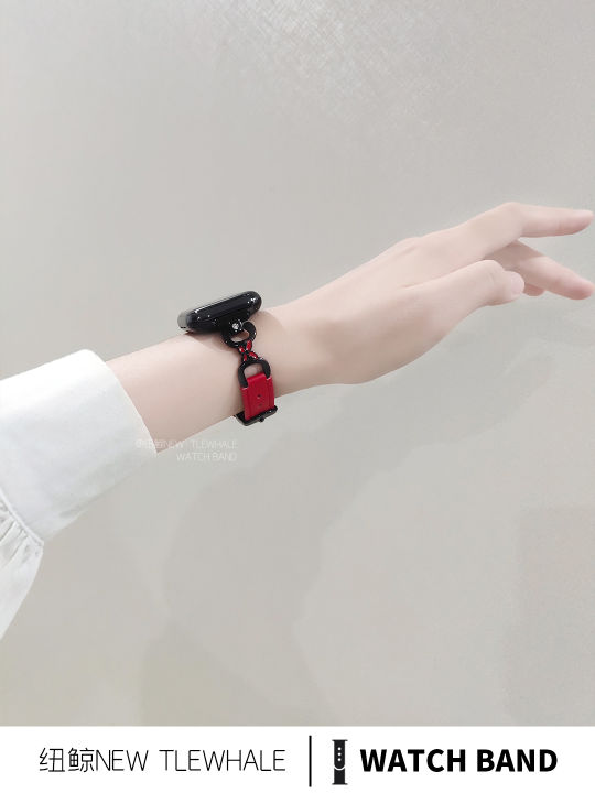NEW TLEWHALE | Butterfly Style Metal Leather Apple Watch Strap