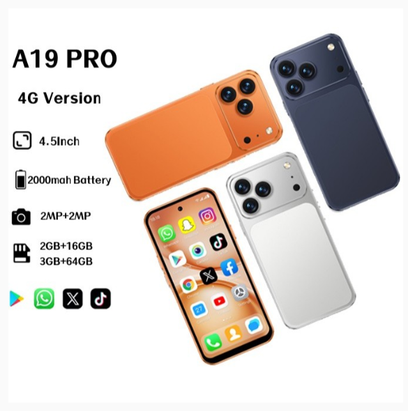 2026 New A19 Pro, 4.5 inches, Android 10.0 system, 2000mAh battery, 4G network, Play Store, WhatApp, GPS, WiFi, dual SIM cards, mini smartphone | Shopee Malaysia