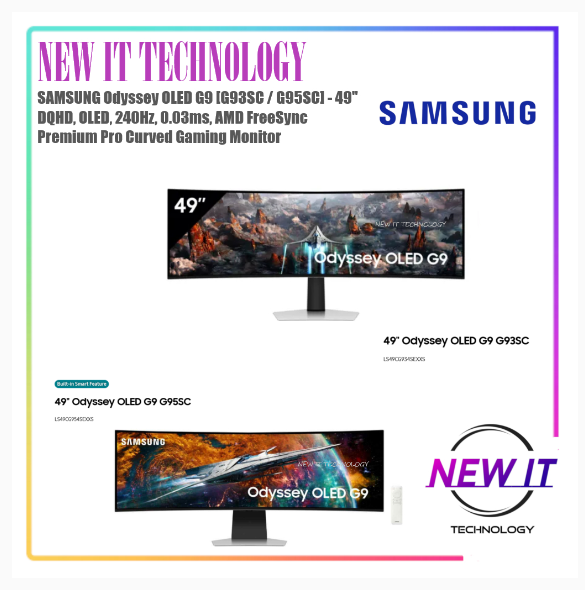 SAMSUNG Odyssey OLED G9 [G93SC / G95SC] - 49", DQHD, OLED, 240Hz, 0.03ms, AMD FreeSync Premium Pro Curved Gaming Monitor | Shopee Malaysia