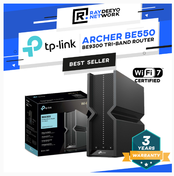 TP-LINK Archer BE550 BE9300 Tri-Band Wi-Fi 7 Router | Shopee Malaysia
