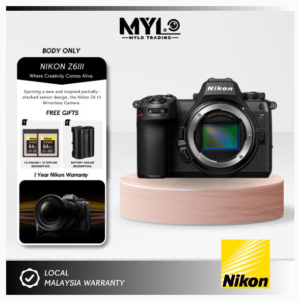 Nikon Z6 III | Z6III Mirrorless Camera ( With Free Nikon XQD 64GB Card )