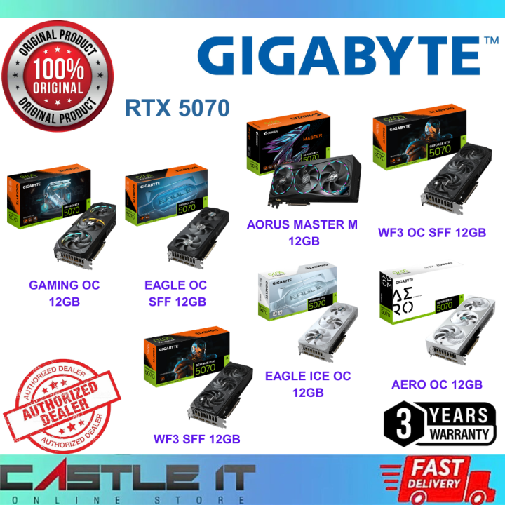 Gigabyte RTX 5070 Aero Aorus Master Eagle Ice Gaming Windforce SFF OC 12GB GDDR7 Graphic Card | Lazada Malaysia
