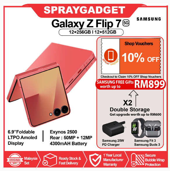 [NEW] Samsung Galaxy Z Flip 7 5G / Z Flip 7 FE 5G (12+256GB/ 12+512GB) Samsung Malaysia Warranty | Shopee Malaysia