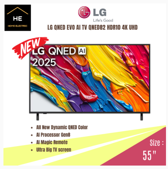 LG 55 Inch QNED AI QNED82 4K UHD HDR10 Smart TV | Ultra Slim Design | 55QNED82ASA | Shopee Malaysia