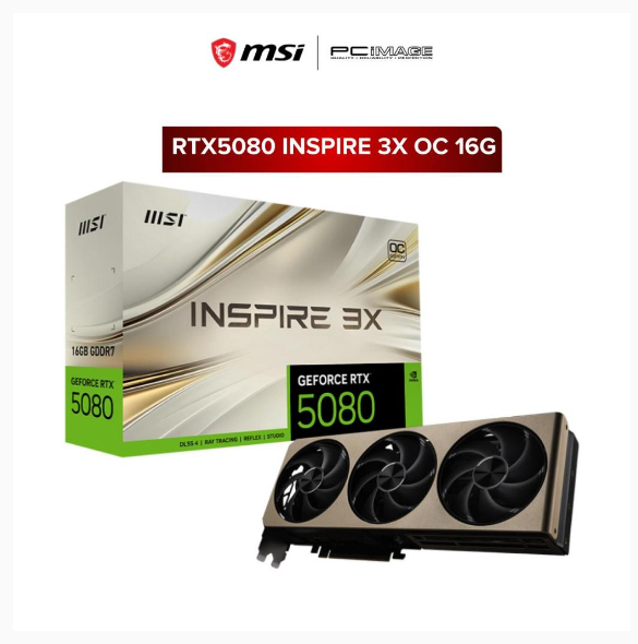 MSI GEFORECE RTX5080 INSPIRE 3X OC 16G GDDR7 GRAPHIC CARD | Shopee Malaysia