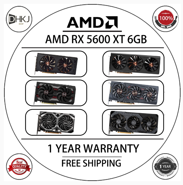 AMD Radeon RX 5600 XT 6G D6 Gaming Graphics Card 5600XT GPU 2304SP GDDR6 RX 5600XT video card | Shopee Malaysia