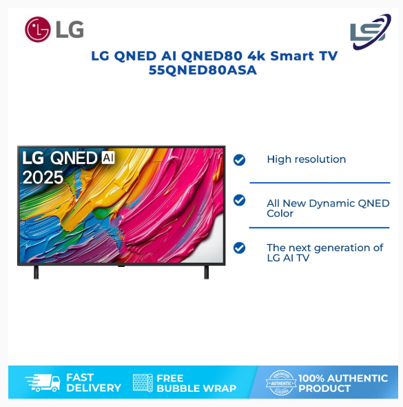 LG 55QNED80ASA (55") QNED AI 4K UHD LED Smart TV Free Magic Remote | Shopee Malaysia