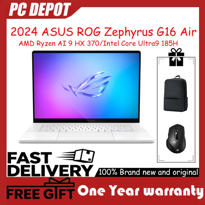 【ASUS Local Warranty】 ASUS ROG Zephyrus G16 Air 2024 Gaming Laptop|AMD Ryzen AI 9 HX 370/Intel Core Ultra9 185H/ RTX 4070/4060|16"inchs 2.5K 240Hz OLED Screen|Win11|ROG Gaming Laptop | ASUS Laptop
